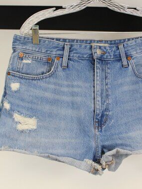 Madewell Relaxed Denim Shorts 31 Distressed High Rise Cutoff